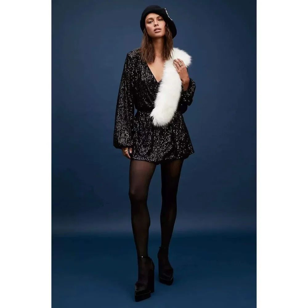Free People Christa Sequined Romper